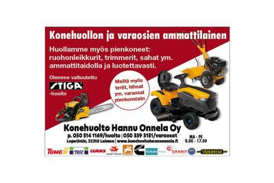 Pienkonehuollon ja varaosien ammattilainen Loimaalla Pienkonehuollon ja varaosien ammattilainen Loimaalla